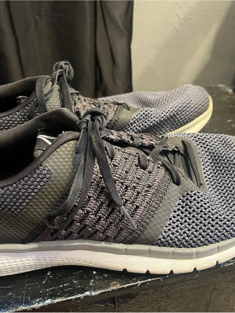 Gray Knit Reebok Athletic Sneakers - Lightweight Casual Shoes